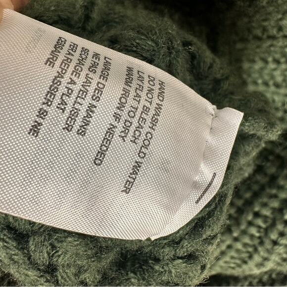 Elodie Dark Green Oversized Pullover Chunky Loose- Knit Cozy Sweater Sz Medium - Picture 10 of 10